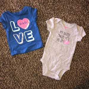 NWOT carter’s daddy onesie and shirt